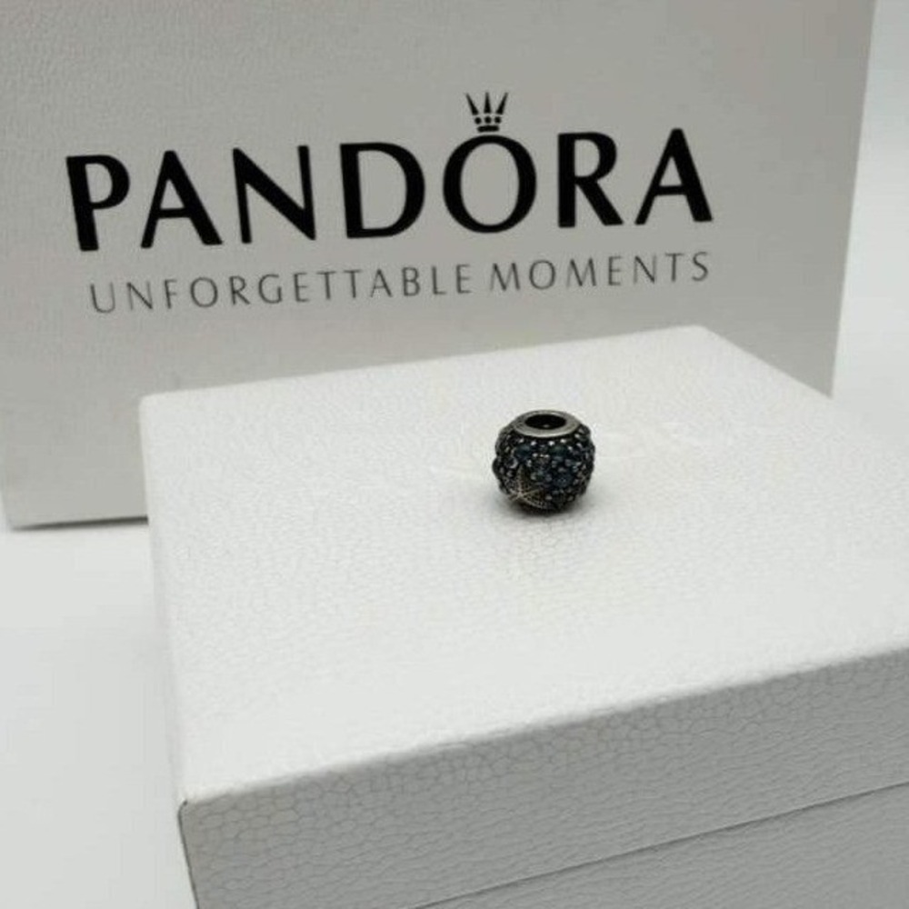 Pandora Ocean Starfish Charm Tropical Blue Crystal & Sterling Silver S925 - NWT